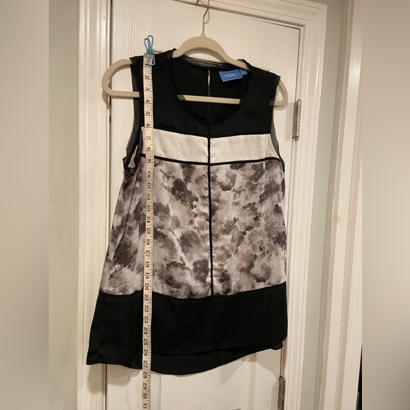 Simply Vera Wang Size L Black Gray Lightweight Watercolor Drop-Tail Hem Tank Top - Picture 7 of 11